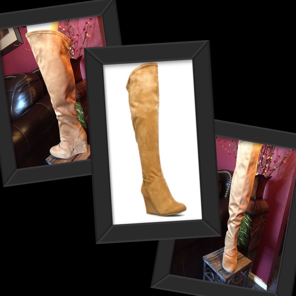 Shoedazzle Mustard Wedge Boot